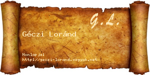 Géczi Loránd névjegykártya