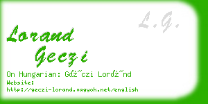 lorand geczi business card